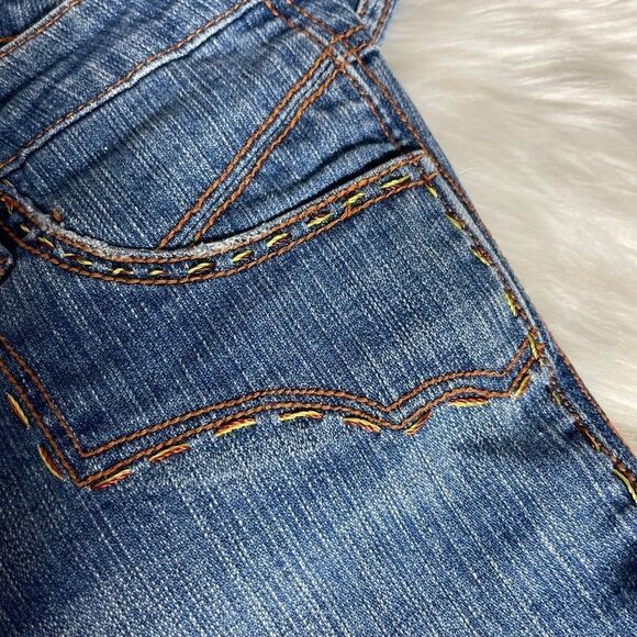 Antik Denim Boho Flare Leg Topstitched Mid-Rise Jeans Sz 28 - Picture 9 of 10